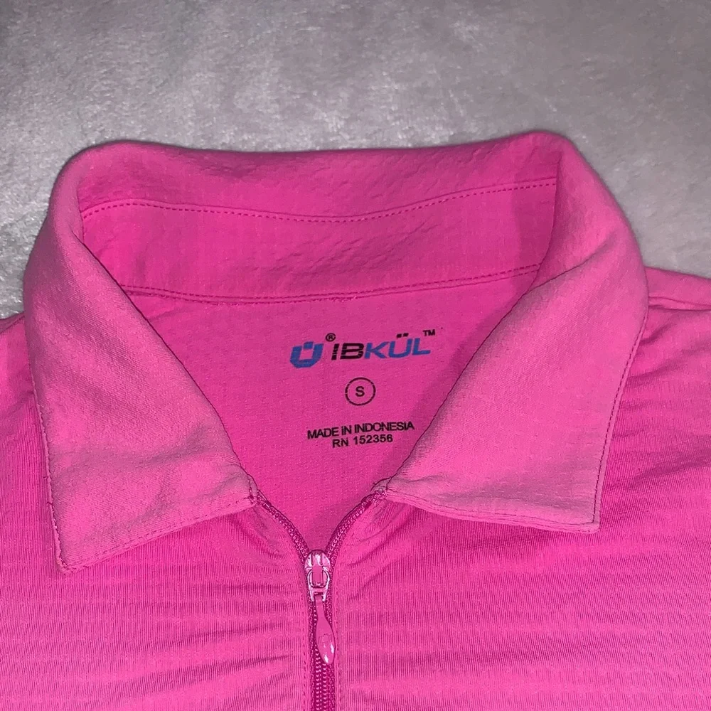 IBKUL Vibrant Pink Women’s Long Sleeve 1/4 zip Golf, Tennis, Pickleball UPF UV - Picture 2 of 6